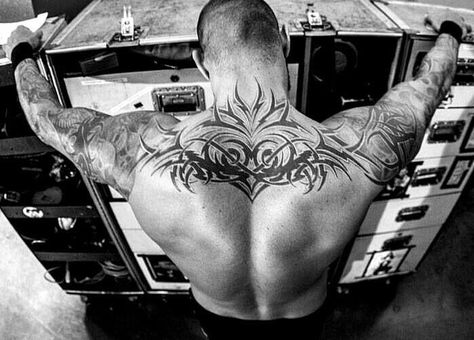 ✦ Pinterest: @Lollipopornstar ✦ Randy Orton's back | Tattoos Back Side Tattoo, Randy Orton Tattoo, Star Tattoos For Men, Aztec Warrior Tattoo, Skull Rose Tattoos, Randy Orton Wwe, Skull Stencil, Tattoo Prices, Back Tattoos For Guys