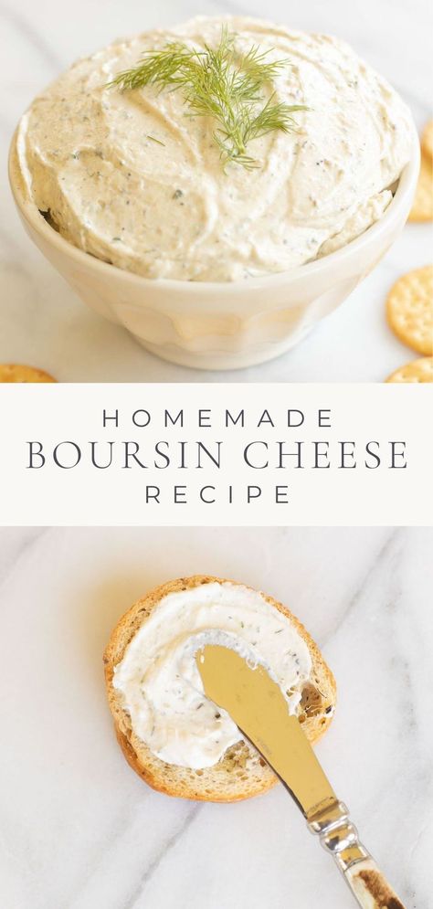 Boursin Copycat Recipe, Boursin Cheese Copycat Recipe, Copycat Boursin Cheese, Julie Blanner Recipes, How To Make Boursin Cheese, Diy Boursin Cheese, Boursin Cheese Recipes Appetizer Ideas, Recipes With Boursin Cheese, Boursin Cheese Recipe