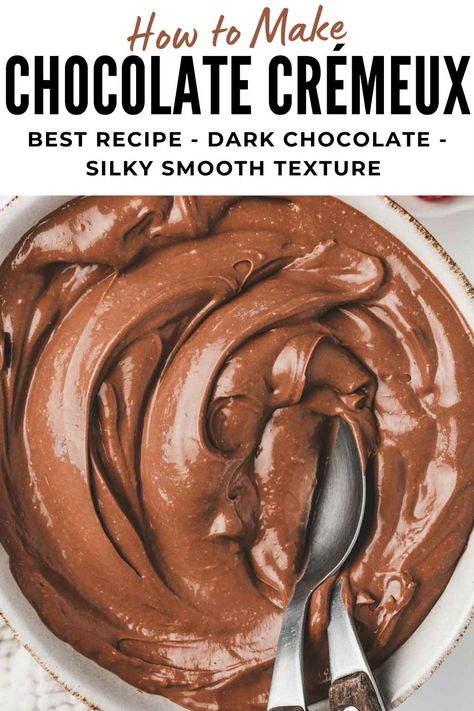 Dark Chocolate Cremeux Recipe, Chocolate Cake Filling Recipes Easy, Chocolate Pudding Cake Filling, Chocolate Cremeux Recipe, Cremeux Recipe, Chocolate Cream Recipe, Chocolate Cream Cheese Filling, Chocolate Cream Filling, Chocolate Cream Cake