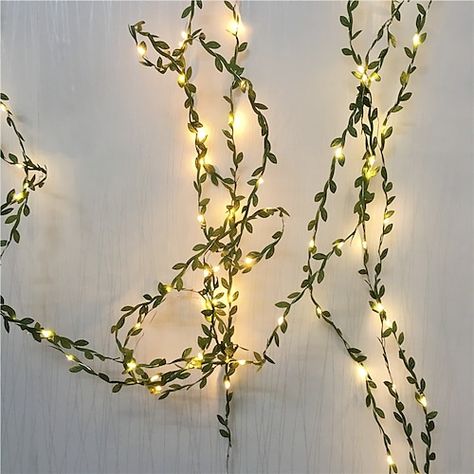 Hipster Bar, String Lights Outdoor Wedding, Queer Prom, Uni Bedroom, Leaves Garland, Christmas Wedding Decorations, Prom 2022, Plant Lights, Copper Wire Lights