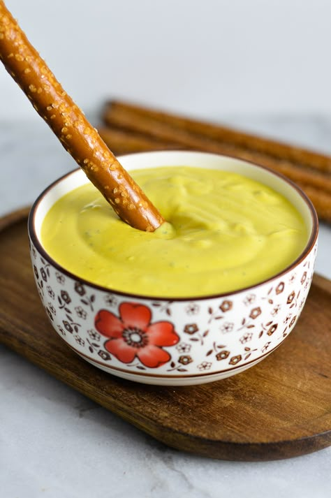 ​Easy Pretzel Mustard Dip recipe. Made with only 6 ingredients, this dip is the perfect combination of sweet and tangy. Perfect for game night. Mustard Dip For Pretzels Recipes, Recipes Using Dijon Mustard, Mustard Dipping Sauce For Pretzels, Pretzel Mustard Dip, Mustard Dip For Pretzels, Mustard Pretzel Dip, Pretzel Dipping Sauce, Delish Appetizers, Pretzel Dip Recipes