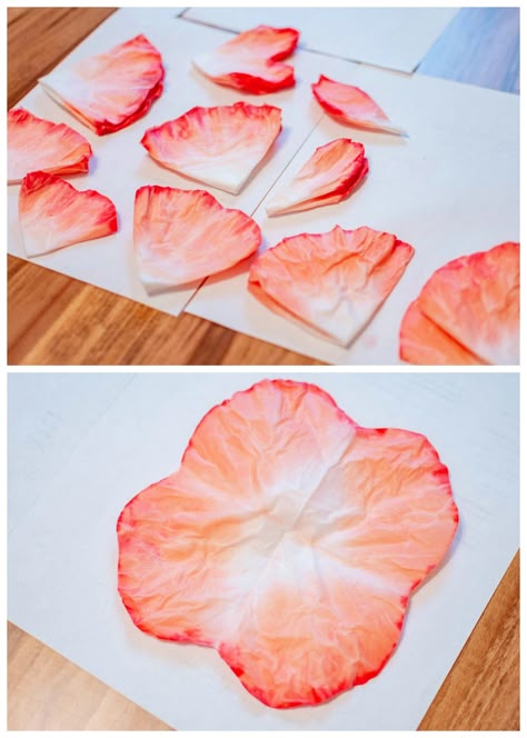 How to Make Coffee Filter Flowers – Allison Marie Flowers With Coffee Filters, Coffee Filter Flower Craft, Coffee Filter Flowers Preschool, Painted Paper Flowers, Coffee Filter Flowers Diy Tutorials, Diy Fall Flowers, Coffee Filter Hydrangeas, Coffee Filter Art Projects, Diy Coffee Filter Flowers