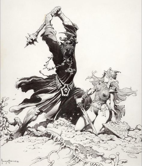 Frank Frazetta Art, Frazetta Art, Witch King Of Angmar, Robert E Howard, Frank Frazetta, Conan The Barbarian, Bd Comics, Fantasy Artist, Arte Fantasy