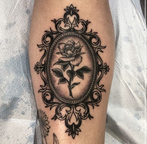 Grandma Tattoo Ideas, Grandma Tattoo, Victorian Tattoo, Mirror Tattoos, Grandma Tattoos, Framed Tattoo, Theme Tattoo, Dope Tattoos For Women, Gothic Tattoo