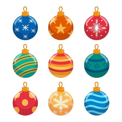 Free vector flat design christmas ball o... | Free Vector #Freepik #freevector #christmas-collection #christmas-ornament #christmas-ball #christmas-flat Christmas Ball Decorations, Colorful Christmas Ornaments, Vintage Christmas Balls, Christmas Ornament Template, Classroom Christmas Decorations, Ball Drawing, Ornament Template, Ornament Drawing, Christmas Ball Ornaments