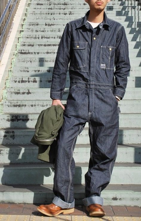 Men Mode, Overalls Men, Mens Overalls, Workwear Vintage, Jeans Overall, Denim Workwear, Jumpsuit Men, Boiler Suit, Retro Mode