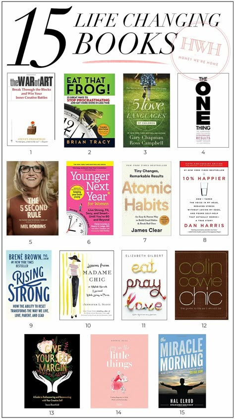 15 Life Changing Books - Honey We're Home Best Books Of All Time Life Changing, Best Personal Development Books, Life Changing Books Personal Development, Best Books To Read For Self Improvement, Books That Will Change Your Life, Books To Read In 2024, Best Self Improvement Books, Self Help Books For Women, Self Improvement Books