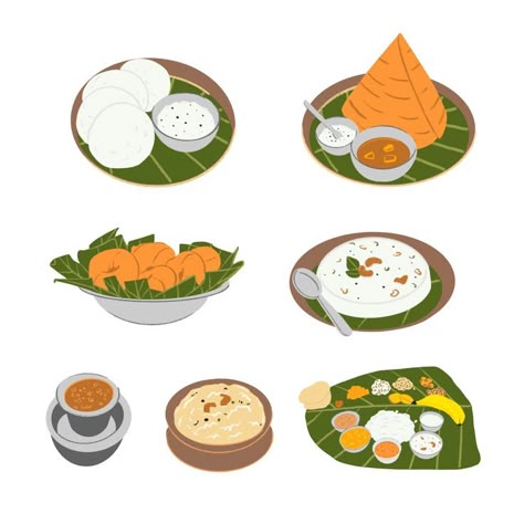 South Indian Food Illustration, Indian Coffee Shop, South Indian Illustration, Indian Food Logo, Chinese Food Logo, Indian Food Truck, South Indian Coffee, Indian Food Thali, South Indian Design