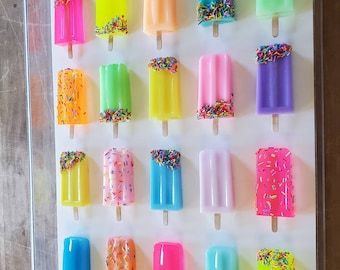 Custom Candy Wall Art Resin Large - Etsy Popsicle Art, Sculpture Wall Art, Bear Wall Art, Candy Art, Acrylic Frame, Resin Wall Art, Wall Decor Modern, Modern Pop Art, Pretty Princess