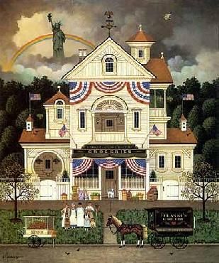 Charles Wysocki Lady Liberty Wysocki Puzzles, Charles Wysocki, Folk Art Paintings, Americana Art, Arte Folk, John William Waterhouse, Horse And Buggy, Free Checklist, Henri Rousseau