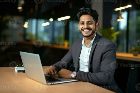 Manager sitting happy looking happiness success smile businessman males office men laptop indian technology Men In Office, Male Office, Office Men, Search Video, Indian Man, Wedding People, Cityscape Photos, Logo Banners, Business Man