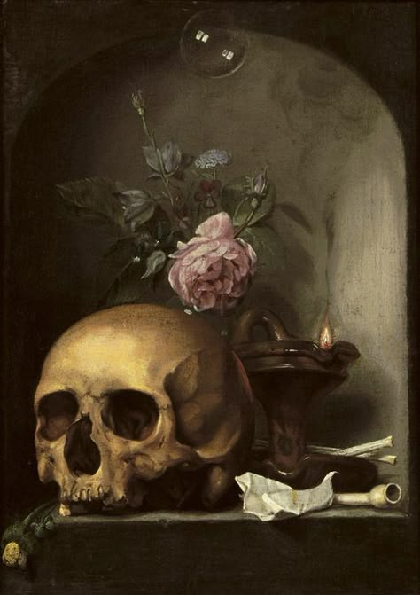 Vanitas Still Life, Memento Mori Art, Vanitas Paintings, Gothic Tapestry, Momento Mori, Skull Painting, Skulls And Roses, Dutch Artists, Painting Still Life