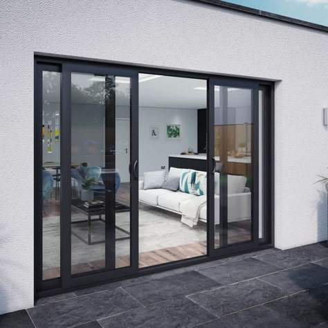 Double Sliding Glass Doors, Aluminium Patio Doors, Sliding Doors Exterior, Sliding Glass Doors Patio, Glass Doors Patio, Aluminium Sliding Doors, Sliding Door Design, Doors Exterior, Sliding Patio Doors