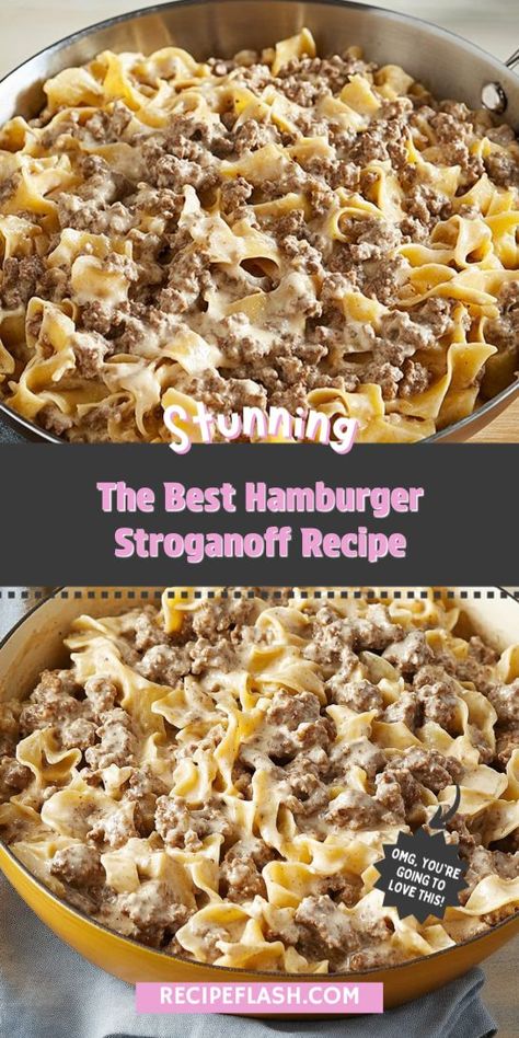 Craving something hearty that fits your healthy lifestyle? The Best Hamburger Stroganoff Recipe is a perfect blend of rich flavors and nutritious components. Satisfy your taste buds without compromising on health. Pin this recipe for your next healthy dinner inspiration! Creamy Hamburger Recipes, Hamburger Meat And Mozzarella Recipes, Hearty Hamburger Recipes, Supper Ideas Hamburger Meat, Hamburger Meat Stroganoff, Quick Recipes With Hamburger Meat, Healthy Dinner Recipes With Hamburger Meat, Recipes With Cooked Hamburger Meat, Few Ingredient Hamburger Meals