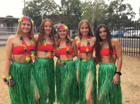 Hula Costume For Women, Beach Theme Pep Rally, Hawaiian Costume For Women, Hawaiian Theme Party Outfit Women, Hawaiian Girl Costume, Hula Girl Costume, Camp Costume, Hawaii Costume, Disney Character Cosplay