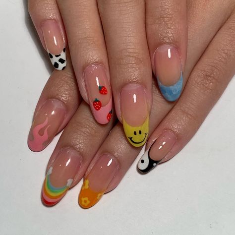 60s Inspired Nails, Indie Nails, Nail Journey, Kpop Nails, Nails Trend, Nails Arts, Easy Nails, Edgy Nails, Nail Stuff