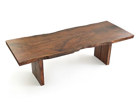 Solid Walnut Slab Dining Table - Live Edge Top - Rotsen 08 Modern Live Edge Dining Table, Walnut Wood Furniture, Wood Slab Dining Table, Natural Wood Dining Table, Dining Table Live Edge, Live Edge Wood Table, Wooden Dining Table Designs, Iron Table Legs, Modern Wood Furniture