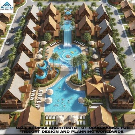 Hotel Structure Design, Unique Resorts Design, Resort Homes Design, Resort Plan Architecture, Villa Resort Design Plan, Villa Resort Design, Resort Ideas Design, Resort Design Plan Architecture, Resort Cottages Design