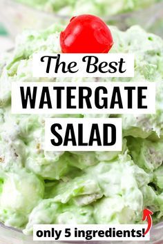 Watergate Salad Recipe, Dessert Salad Recipes, Congealed Salad, Fluff Salad Recipes, Easy Fruit Salad, Watergate Salad, Easy Fruit Salad Recipes, Fluff Salad, Jello Salads