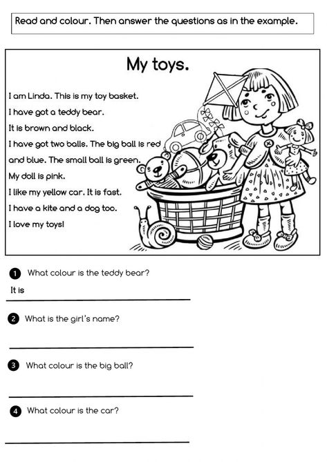 Toys Worksheets For Kids, Toys Worksheet, English Worksheets For Grade 1, Reading Comprehension Games, Comprehension Games, Toys For Preschoolers, Free English Worksheets, Worksheets For Grade 1, Grade 1 Reading