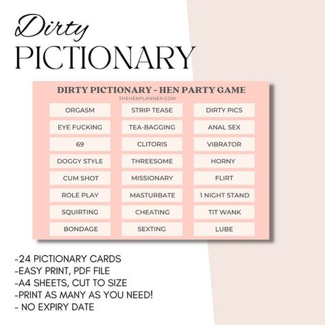 Bridal Pictionary, Bachelorette Party Games Dirty, Dirty Bachelorette Party Games, Thanksgiving Pictionary, Pictionary Word List, Batchelor Party, Dirty Games, Pictionary Words, Dirty Bachelorette Party