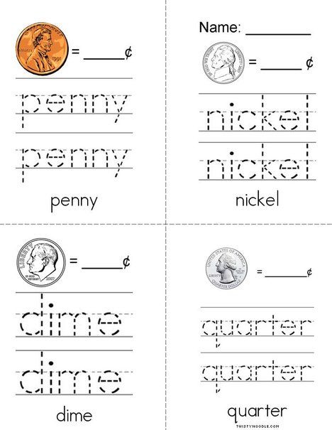 My Money Book from TwistyNoodle.com Money Preschool Craft, Preschool Money Printables, Second Grade Activities Printables, Learning Money For Kids Free Printable, Money Worksheets 1st Grade, Money Worksheets For Kindergarten, Kindergarten Money, Kindergarten Money Worksheets, Money Kindergarten