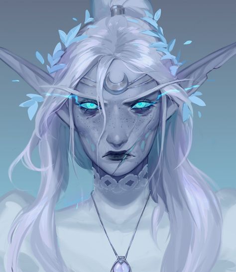 Banshee Art Beautiful, Winter Eladrin, Fantasy Faceclaims, Dnd Drow, Sleeve Reference, Wow Elf, Winter Elf, Snow Elf, Moon Elf