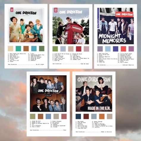 One Direction Album Poster, Album Cover Prints, 1d Albums, Album Prints, One Direction Collage, Four One Direction, One Direction Albums, Gambar One Direction, Harry Styles Poster