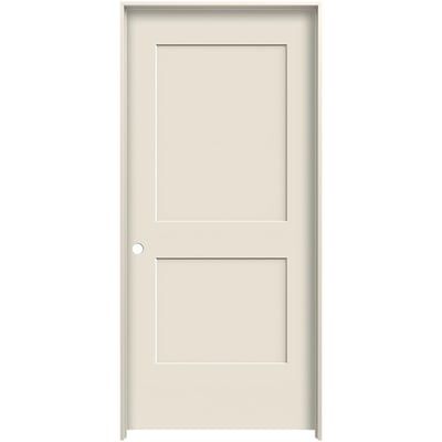 Shop jeld-wen monroe 28-in x 80-in primed 2-panel square solid core primed molded composite right hand single prehung interior door in the prehung interior doors section of Lowes.com Paint Doors, Prehung Door, Color Door, Craftsman Door, Prehung Interior Doors, Hollow Core Doors, Victorian Door, Contemporary Doors, Prehung Doors