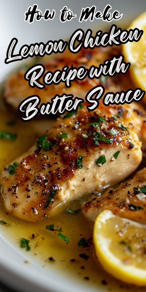 Lemon Chicken Recipe with Butter Sauce One Skillet Chicken With Lemon Garlic Cream Sauce, Breaded Chicken In Lemon Butter Sauce, Light Sauce For Chicken, Chicken In Lemon Sauce, White Wine Lemon Butter Sauce Chicken, Chicken Limone Recipe, Lemon Chicken Recipe Baked, Lemon Chicken Sauce, Lemon Chicken Cutlets