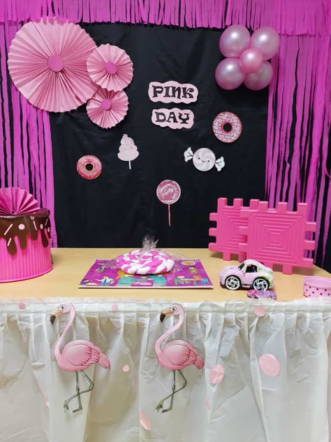 Pink Day Decoration Ideas In School, Pink Day Activities Preschool, Pink Day Celebration In Preschool, Preschool Decor, Color Day, Pink Day, Alphabet Activities Preschool, Origami Crafts Diy, Activities Preschool