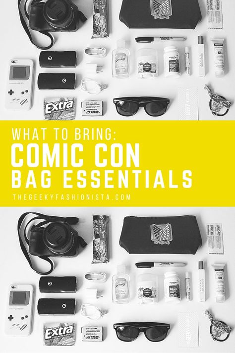 What To Bring To A Convention, Convention Essentials, Comic Con Aesthetic, Convention Packing List, Convention Survival Kit, Bag Essentials List, Cosplay Crafts, Travel Beauty Essentials, Stylish Luggage