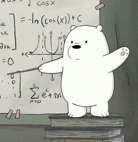 Study Cartoon Aesthetic, Math Cartoons, Math Wallpaper, Studying Funny, Math Pictures, Ice Bear We Bare Bears, We Bare Bears Wallpapers, School Icon, Ice Bears