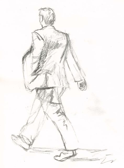 Man Walking Drawing Reference, Person Walking Drawing Reference, Man Walking Drawing, Walking Drawing, Guy Walking, Road Drawing, Walking Poses, Back Drawing, Walking People