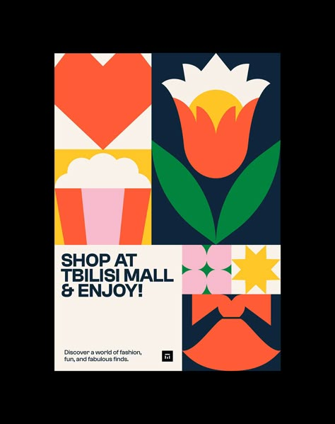 Tbilisi Mall - Graphic Style :: Behance Grid Graphic Design, Geometric Poster Design, Textile Pattern Texture, Flower Plush, G Logo Design, Geometric Graphic Design, Recycle Design, Design Grid, Type Of Content