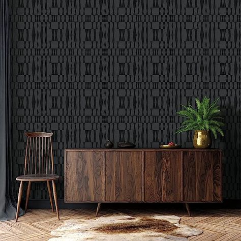 Peel and Stick Wallpaper on Amazon Bonus Room Man Cave, Mid Century Modern Wallpaper, Geo Wallpaper, Mid Century Wallpaper, Wallpaper Textured, Wallpaper Accent Wall, Grasscloth Wallpaper, Visual Texture, Bathroom Wallpaper