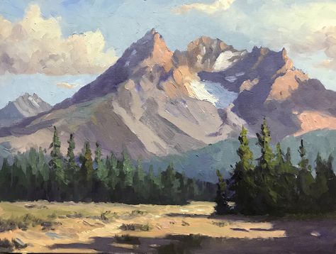 Mountain And Clouds Painting, Mountain Oil Painting Landscape Art, Mountain Impressionist Painting, Landscape Art Mountains, Paintings Landscape Acrylic, Acrylic Painting Ideas Landscape Mountains, Simplified Landscape Painting, Mountains Landscape Drawing, Acrilic Paintings Ideas Mountain