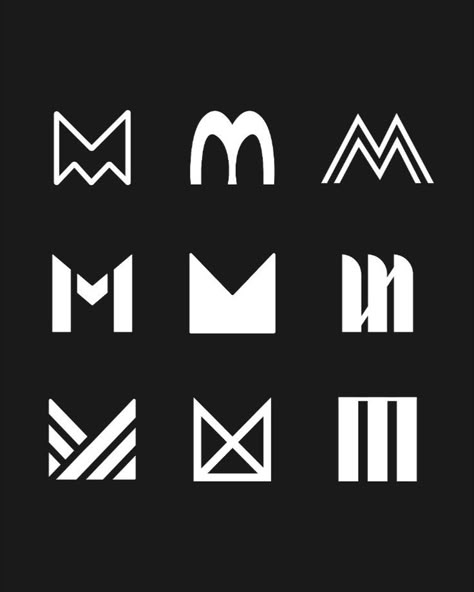 letter m monogram logos for inspiration M Symbol Logo, M Geometric Logo, Mv Logo Design, Mmm Logo, M Monogram Logo, Personal Logo Ideas, Nexus Logo, Mv Logo, Letter M Logo Design