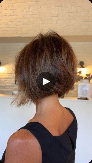 One Length Angled Bob, Texturized Bob Short, Stacked Bob Brunette, Chin Length Bob For Thinning Hair, Soft Layered Bob Cut, Short Straight Hair Tucked Behind Ears, Chin Length Bob Back View, Short Bob Haircuts Thick Hair, Versatile Bob Haircut