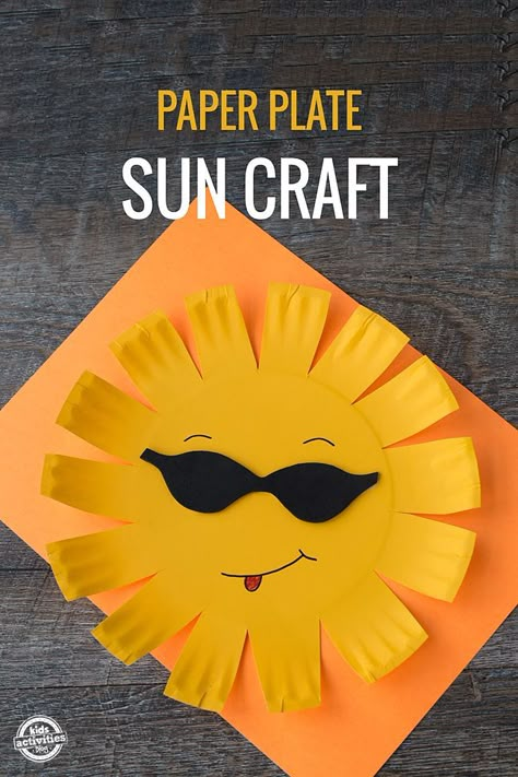 Paper Plate Sun Craft, Paper Plate Sun, Sun Craft, Summer Crafts For Toddlers, Thanksgiving Activities Preschool, June Crafts, Sun Crafts, Toddlers Activities, Weather Crafts