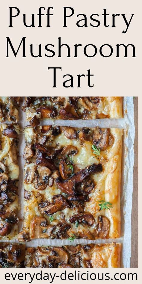 Puff Pastry Recipes Savory, Mushroom Tart, Pastry Appetizer, Sautéed Mushrooms, Mini Pizzas, Puff Pastry Recipes, Party Food Appetizers, Tart Recipes, Veggie Dishes