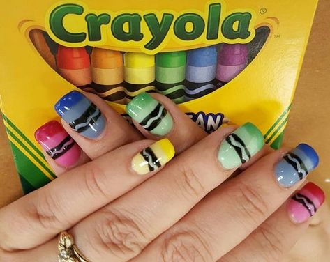 60+ Back to School Nail Ideas - Life with Mar Crayon Nails, Teacher Nails, School Nail Art, Spring Nails Ideas, New School Aesthetic, Back To School Nails, Popular Nail Designs, School Nails, Trending Nail Designs