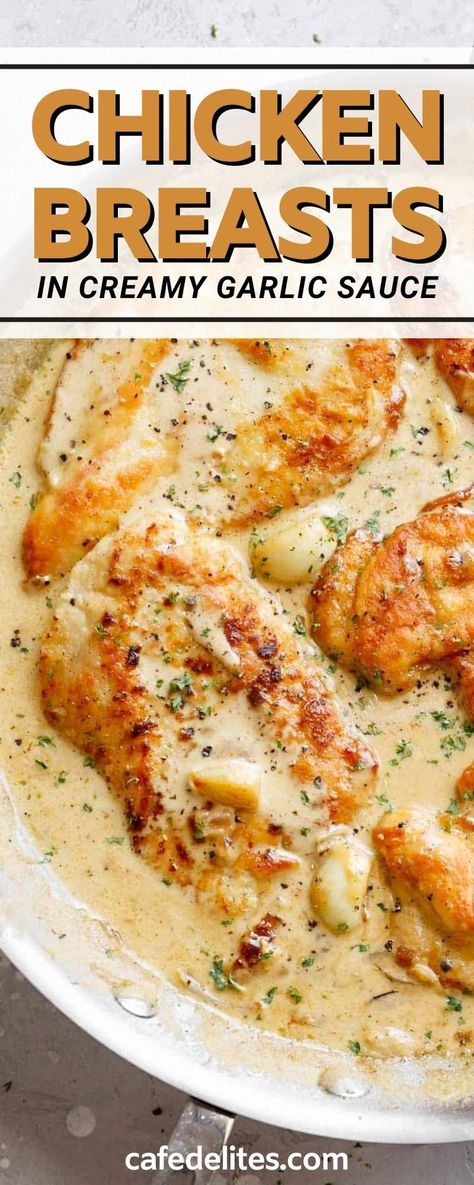 Garlic Onion Chicken, Creamy Chicken Sauce Recipes Easy, Chicken With Creamy Garlic Sauce, Creamy Pan Fried Chicken, Chicken In Garlic Cream Sauce, Garlic Cream Sauce Chicken, Chicken Garlic Cream Sauce, Chicken With Garlic Cream Sauce, Pan Fried Chicken With Sauce