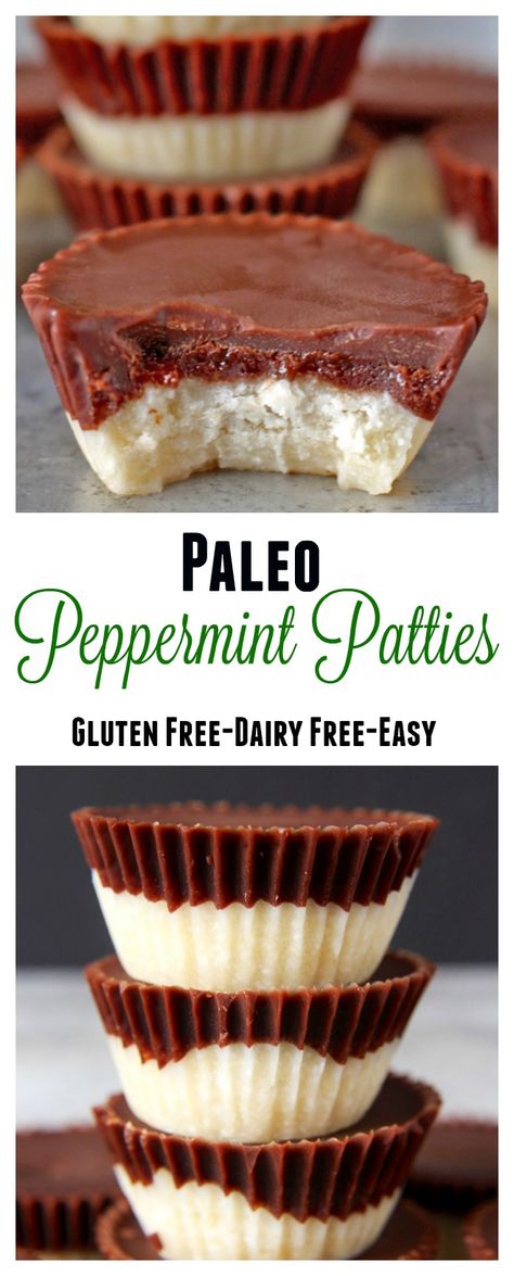 Paleo Peppermint Patties Paleo Sweets, Desserts Vegan, Healthy Treat, Paleo Treats, Gf Desserts, Peppermint Patties, Paleo Snacks, Low Carb Paleo, Paleo Dessert