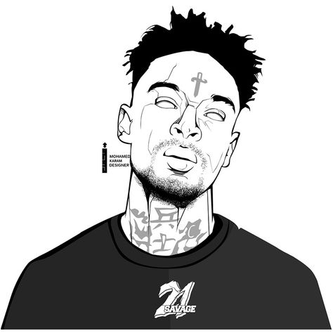 21 Savage Drawing, 21 Savage Painting, 21 Savage Cartoon Art, 21 Savage Black And White, 21 Savage Aesthetic Poster, 21 Savage Poster, Cartoons Animals, Unicorn Coloring, 21 Savage