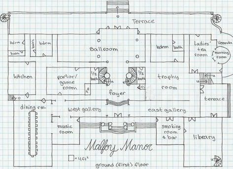 Manor Blueprints, Harry Potter Minecraft, Malfoy Manor, Manor Floor Plan, Hery Potter, Harry Potter Case, Malfoy Family, Slytherin Pride, Bellatrix Lestrange