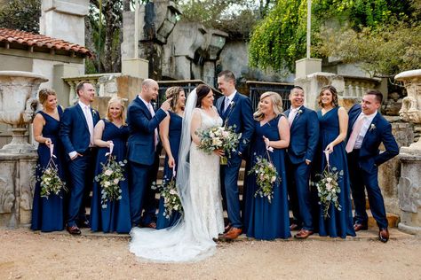 wedding-party-bridesmaids-groomsmen-navy-blue-suits-dresses Bridal Party Navy Dresses, Navy Suits And Navy Bridesmaid Dresses, Blue Suit Wedding Bridesmaid Dress, Green Bridesmaid Dresses With Navy Suits, Navy Wedding Party Groomsmen, Bridal Party With Navy Suits, Navy Blue Bridesmaid Dresses And Dark Grey Suits, Classic Blue Bridesmaid Dresses, Navy Blue Bridesmaid Dresses With Groomsmen