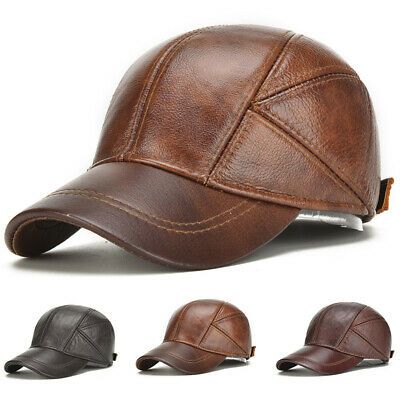 Leather Baseball Cap, Leather Hat, Winter Hats For Men, Mens Winter, Winter Cap, Leather Hats, Ear Hats, Casual Hat, Leather Cap