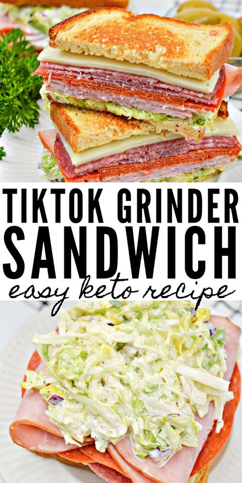 Keto TikTok Grinder Sandwiches - Easy To Make Recipe Keto Sandwiches Ideas, Keto Grinder Salad Sandwich, Keto Sandwich Wraps, Low Carb Grinder Sandwich, Healthy Grinder Sandwich, Low Carb Sandwiches Wraps, Viral Sandwich Recipe, Low Carb Chicken Sandwich, Keto Grinder Sandwich