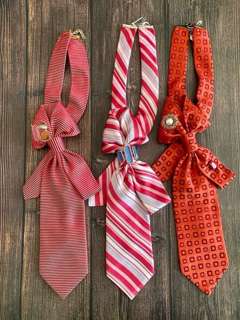 Women Neck Tie, Necktie Crafts, Women Necktie, Tie Ideas, Tie Crafts, Diy Tie, Tie For Women, Women Ties, Upcycled Fashion